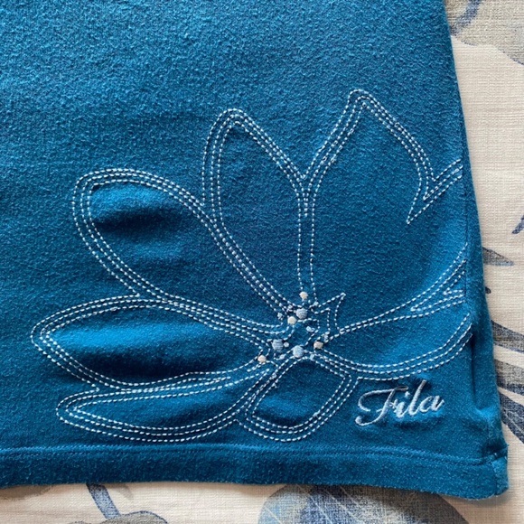 BUY 2 ITEMS GET 1 FREE - Fila Teal long sleeve T-shirt Sz L - Picture 4 of 8